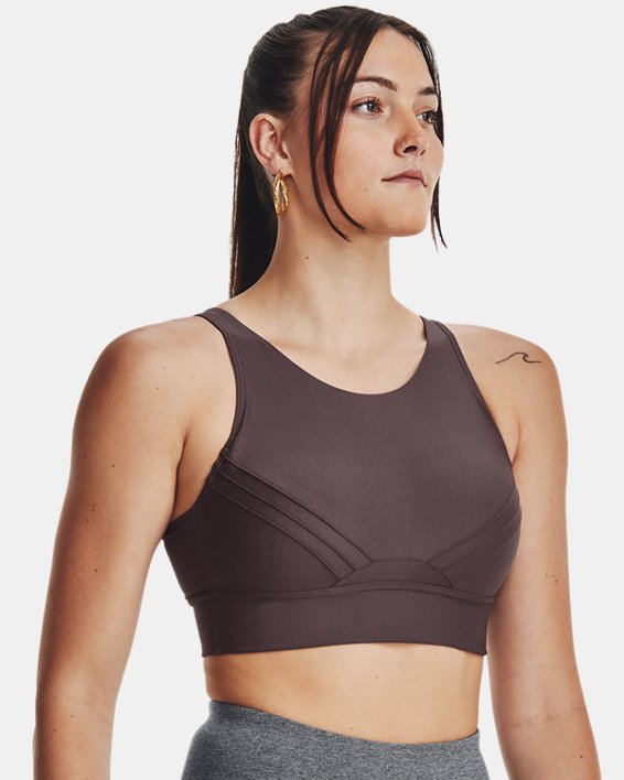 Women's UA Infinity Mid Pintuck Sports Bra in Gray image number 2